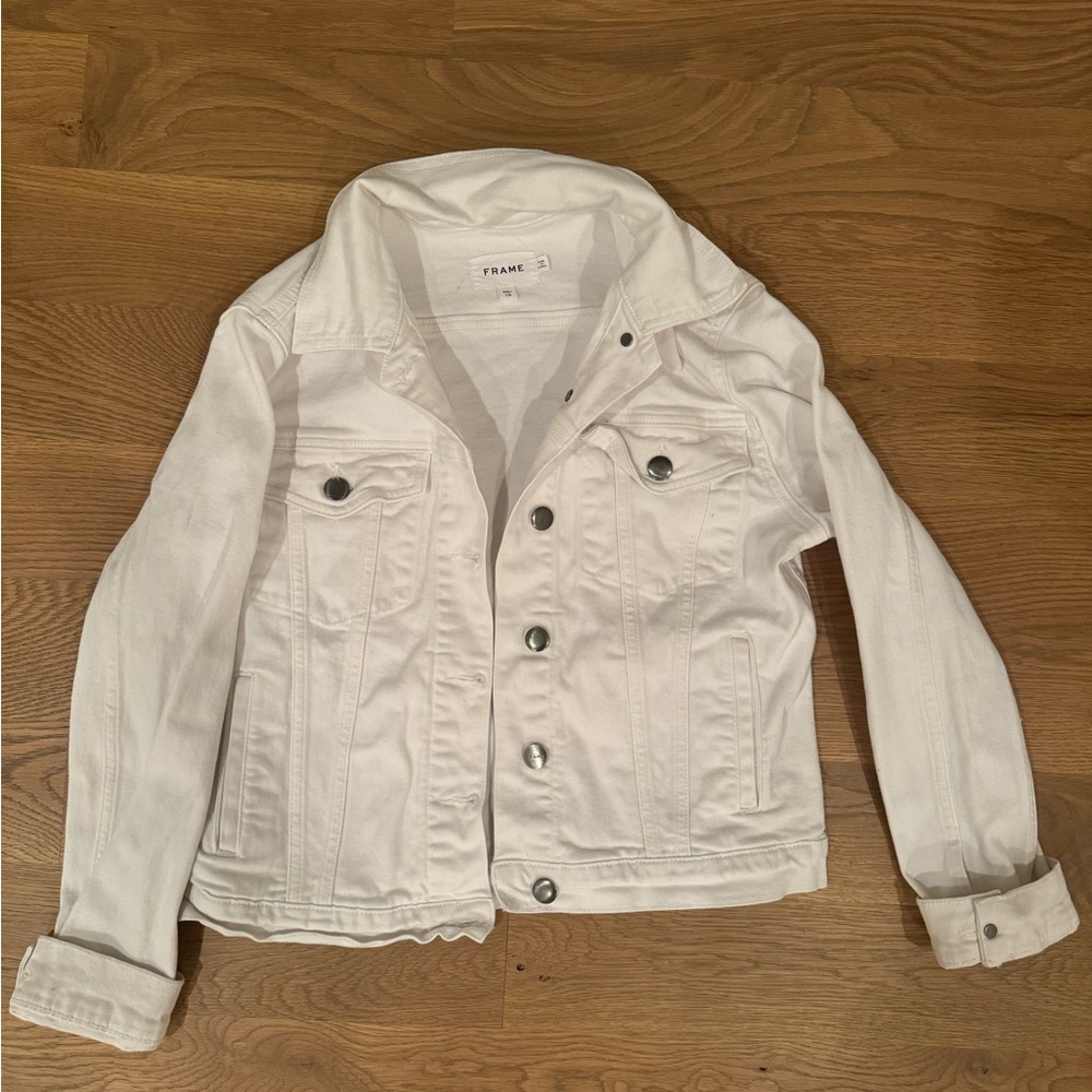 Frame White Denim Jean Jacket